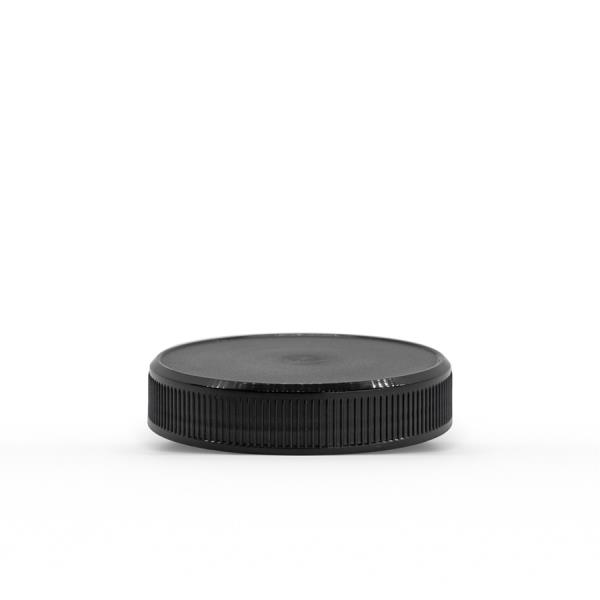 Black 53-400 PP Ribbed Skirt Lid with Foam Liner